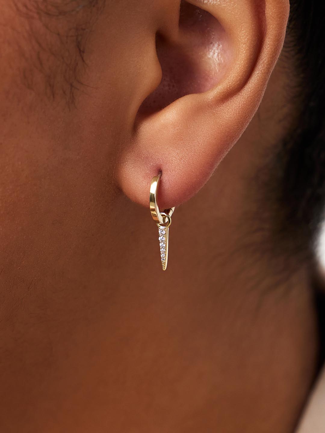 Spike Earring Charms | 14K Gold on Brass | Cubic Zirconia