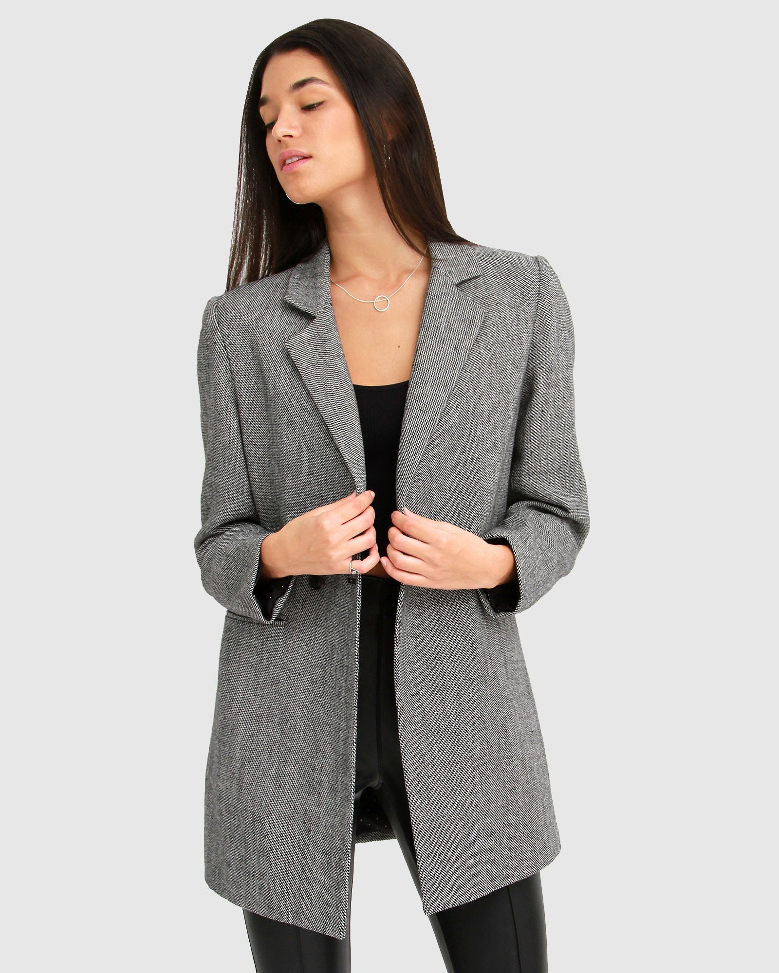 Women | Kensington Wool Blend Oversized Blazer | Grey