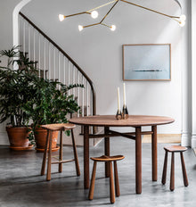Cross Bar Table (Black Walnut) -- Roll & Hill Showroom, New York City. Image by Max Burkhalter