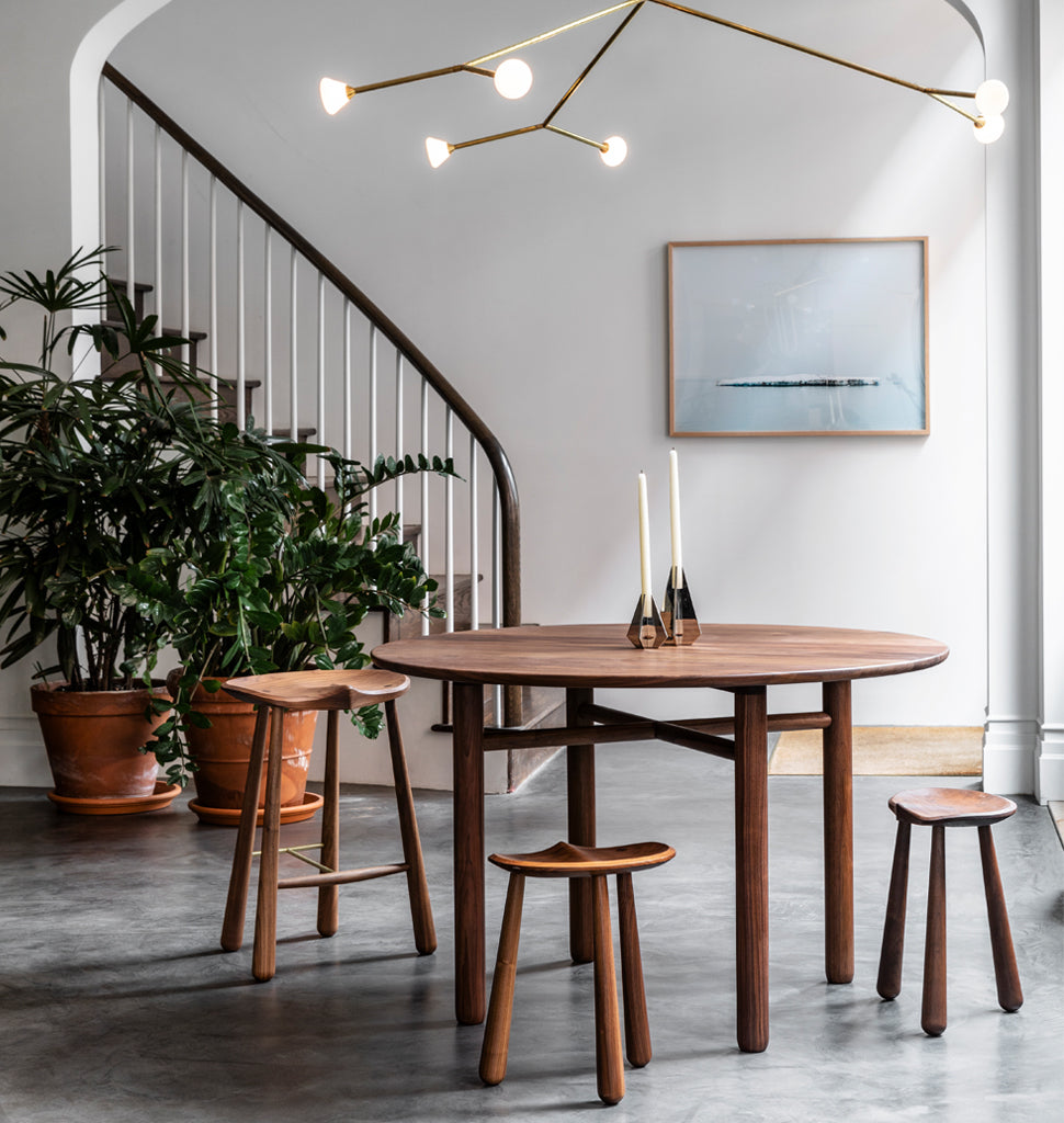 Cross Bar Table (Black Walnut) -- Roll & Hill Showroom, New York City. Image by Max Burkhalter