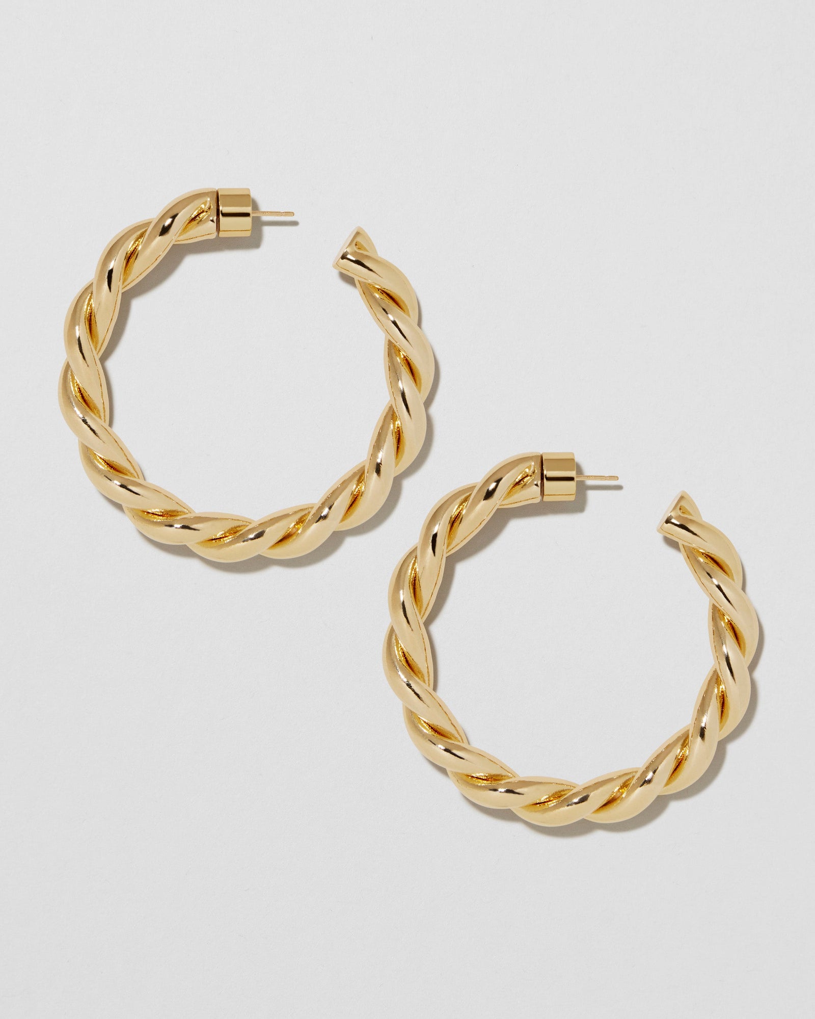 1.5" Twisted Lilly Baby Hoops | Silver & Yellow Gold