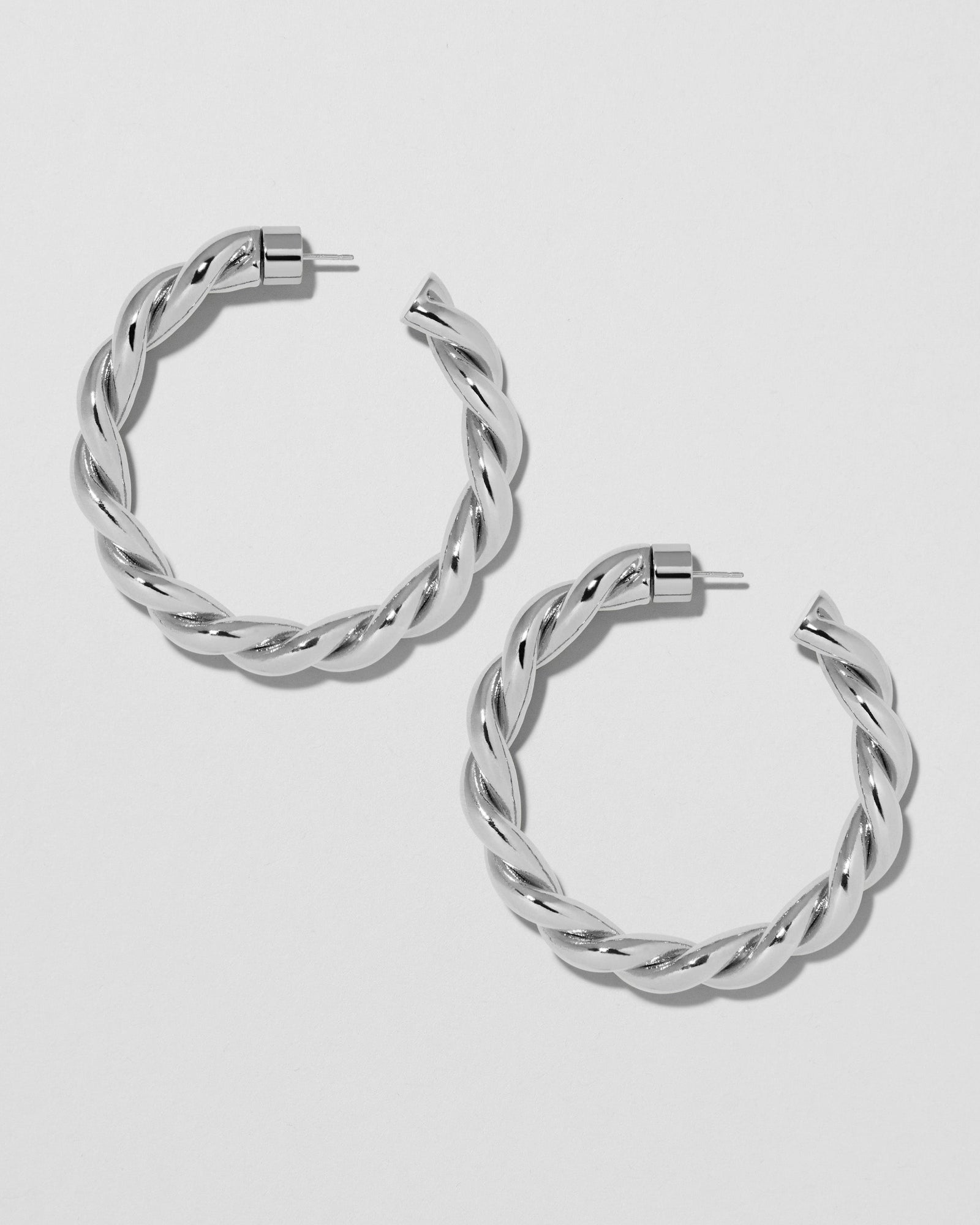 1.5" Twisted Lilly Baby Hoops | Silver & Yellow Gold