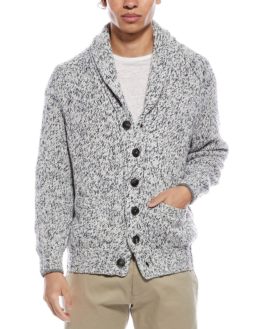 Brunello Cucinelli | Mens | Wool, Cashmere, & Silk-Blend Shawl Collar Cardigan | Multi