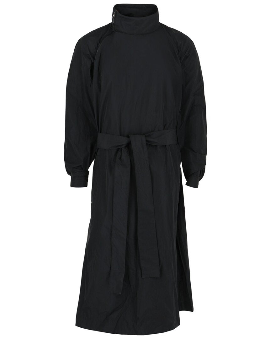 Ferragamo | Mens | Asymmetrical Zip-Detail Belted Trench Coat | Black