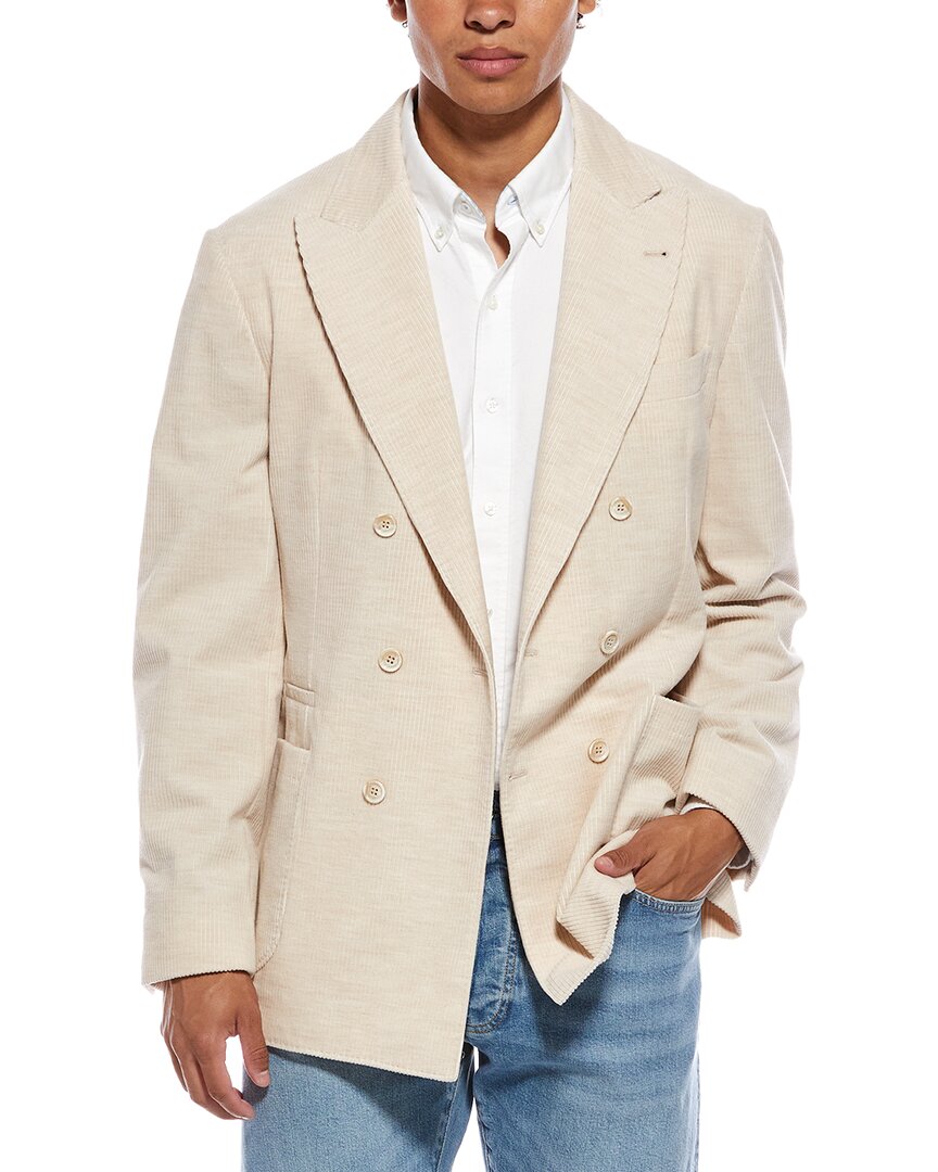 Brunello Cucinelli | Mens | Cashmere-Blend Corduroy Blazer | Beige