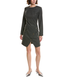 Pascale La Mode | Womens | Long Sleeve Wool-Blend Mini Dress | Gray