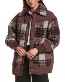 Free People | Womens | Sana Quilted Wool-Blend Bomber Jacket | Red