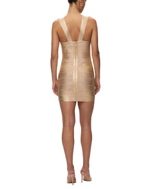 Herve Leger | Womens | The Metallic Louisa Dress | Gold