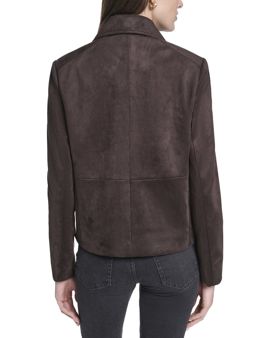 Cole Haan | Womens | Novelty Faux Suede Jacket | Chocolate