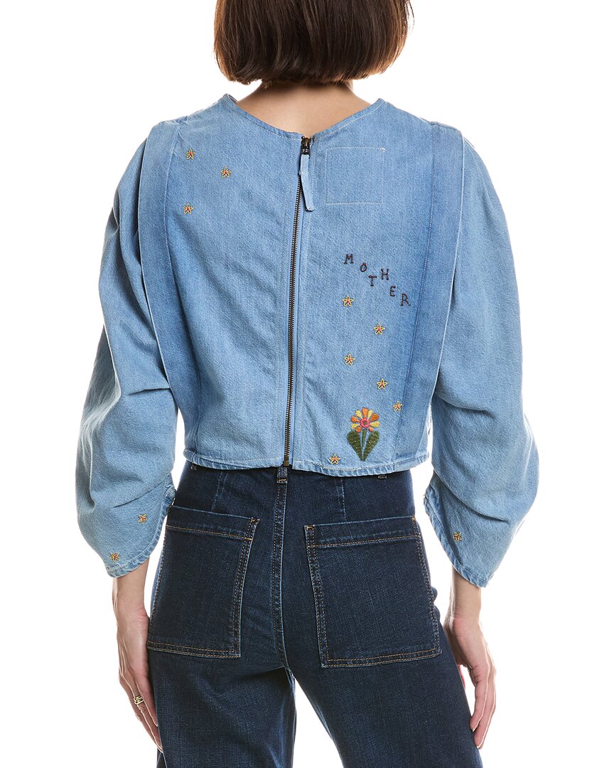 MOTHER | Womens | The Heyday Puff Sleeve Top | Blue