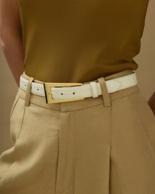No. 10 Belt | Cream Croc/Gold