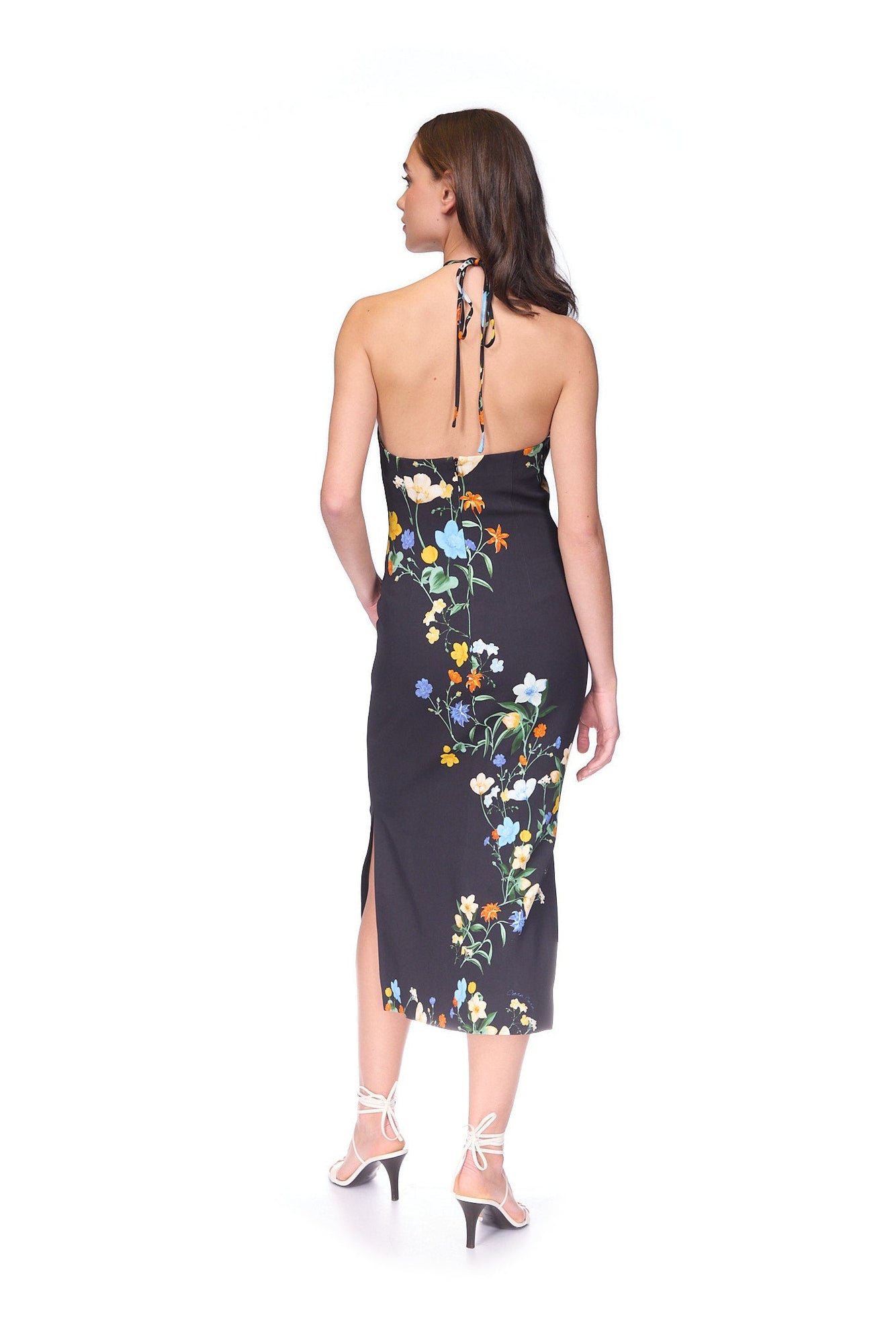 Davis Dress | Black Pressed Flower