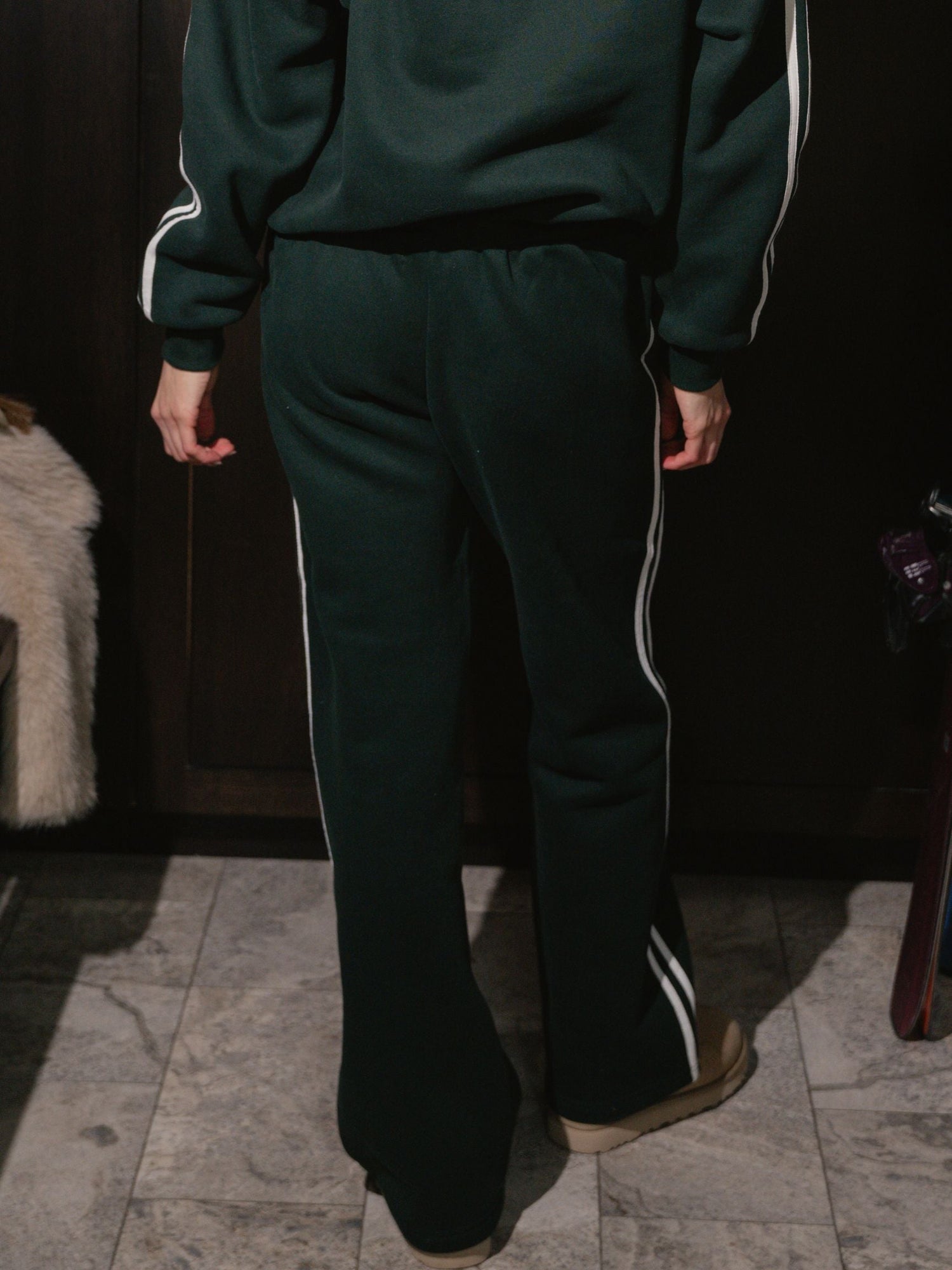 Sport Stripe Boxer Sweatpants | Forest