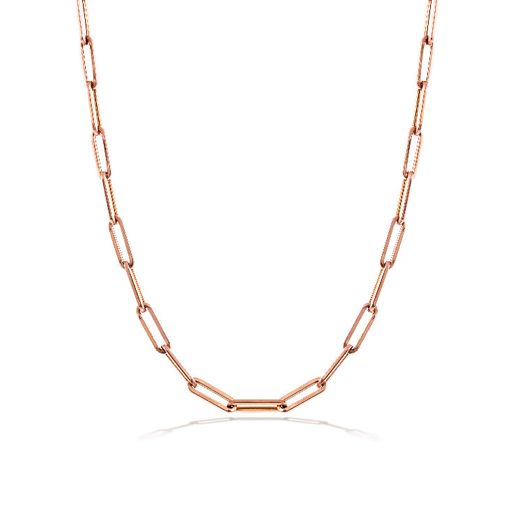 Rose Gold 10Mm Chain Necklace | Rose Gold