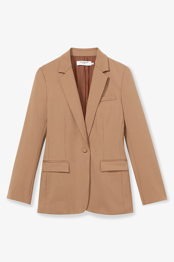 Packshot image of the Yiyan Blazer in Camel | Exclude | Still