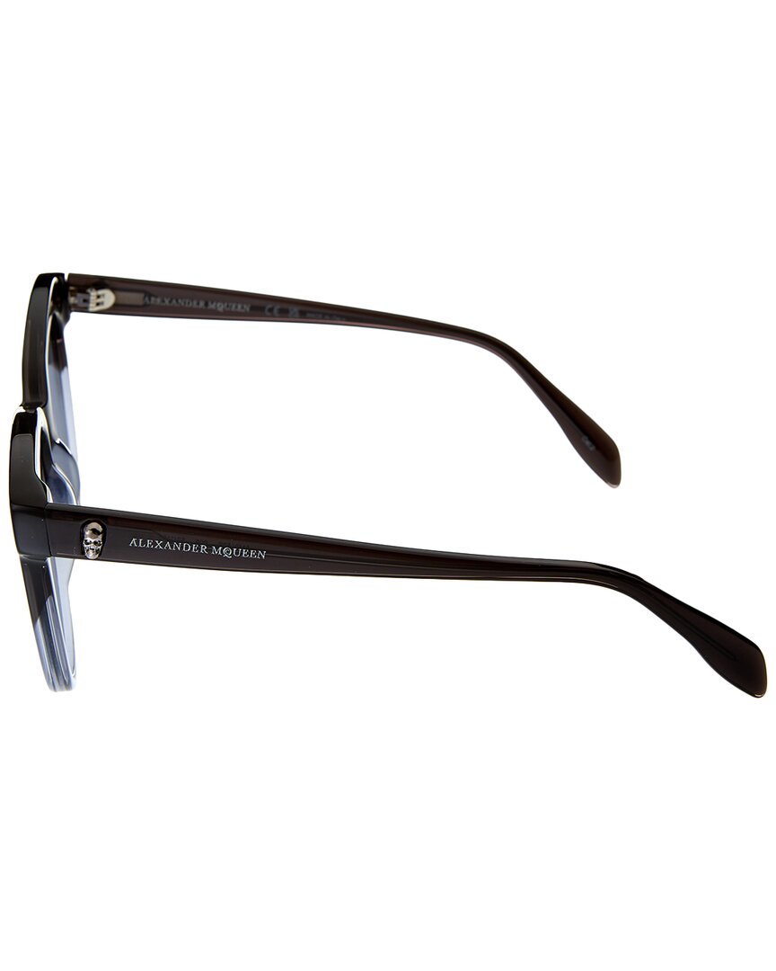 Alexander McQueen | Womens | AM0159S 53mm Sunglasses | Grey | Blue Lens
