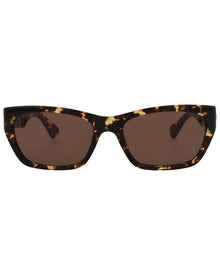 Bottega Veneta | Unisex | BV1143S 55mm Sunglasses | Shiny Spotted Havana | Brown Lens