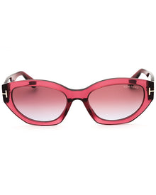 Tom Ford | Womens | 5566Y 55mm Sunglasses | Transparent Pink | Pink Gradient Lens