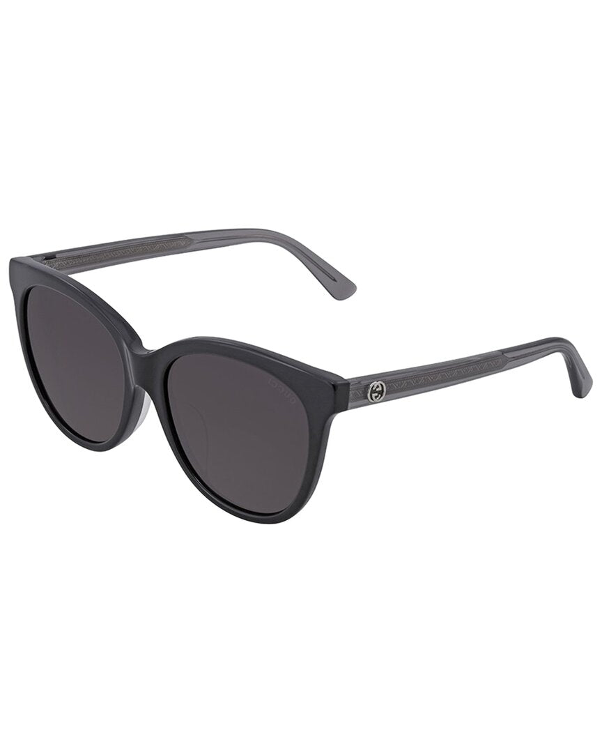 Gucci | Womens | Smoke 56mm Cat Eye Sunglasses | Black | Smoke Lens