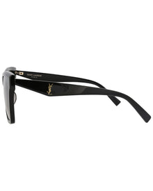 Saint Laurent | Unisex | 58mm Sunglasses | Shiny Black | Grey Gradient Lens