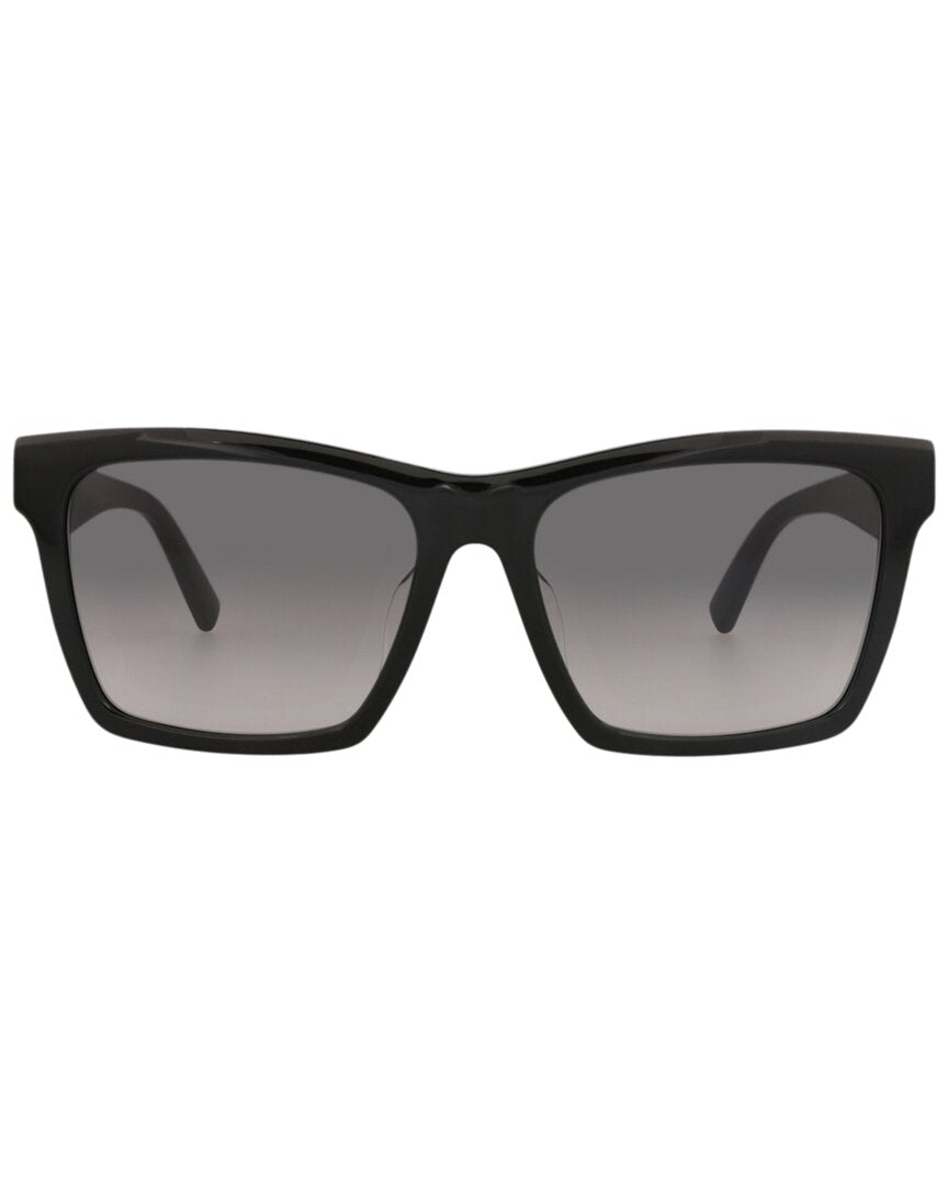 Saint Laurent | Unisex | 58mm Sunglasses | Shiny Black | Grey Gradient Lens