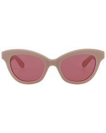 Alexander McQueen | Womens | AM0391S 51mm Sunglasses | Pink | Red Lens