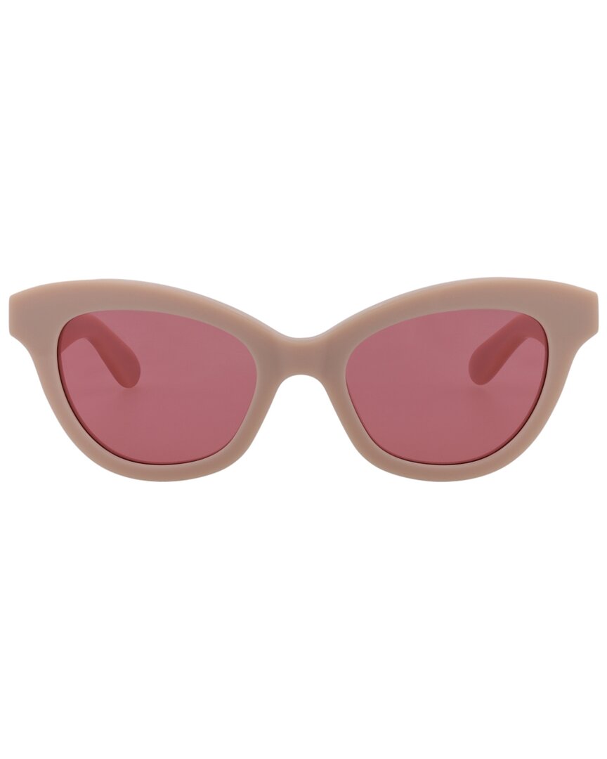 Alexander McQueen | Womens | AM0391S 51mm Sunglasses | Pink | Red Lens