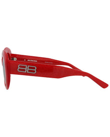 Balenciaga | Womens | BB0235S 52mm Sunglasses | Shiny Red | Grey Tinted Lens