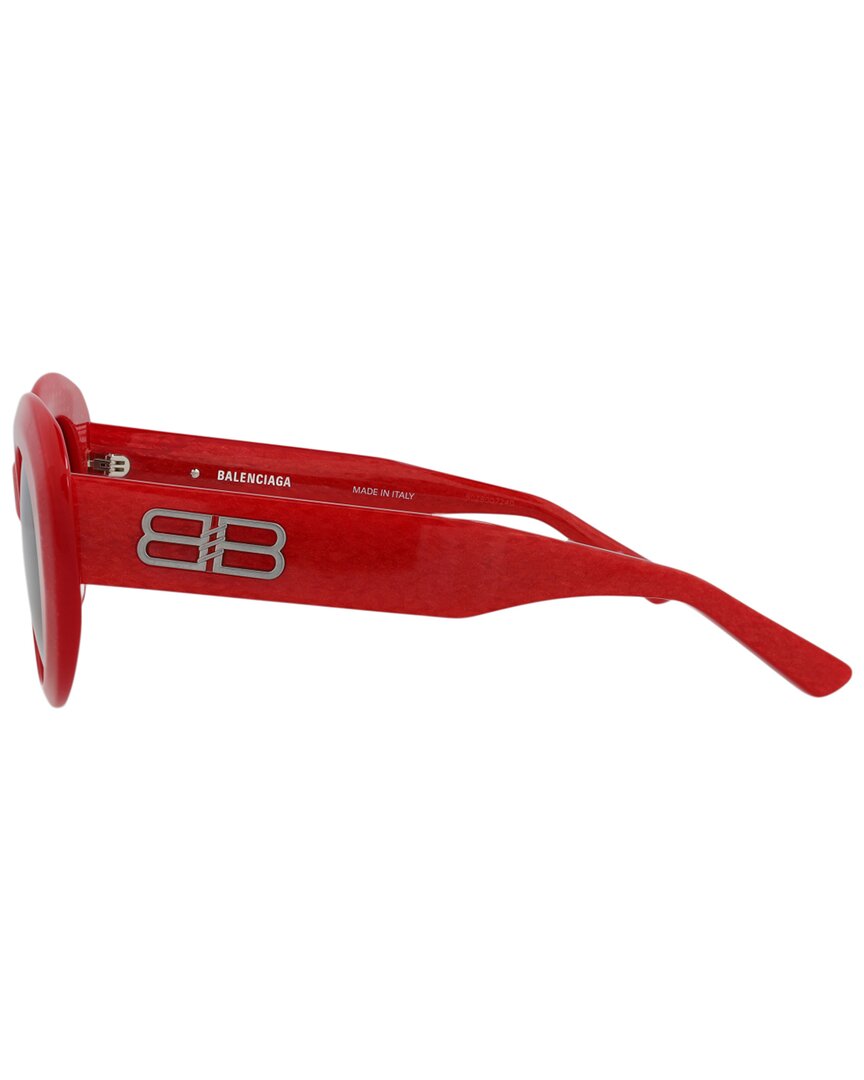 Balenciaga | Womens | BB0235S 52mm Sunglasses | Shiny Red | Grey Tinted Lens
