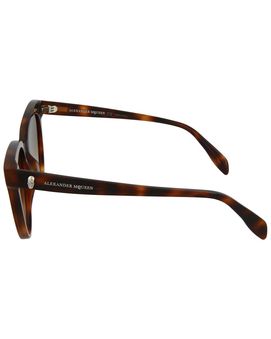 Alexander McQueen | Womens | AM0159S 53mm Sunglasses | Havana Brown | Brown Lens
