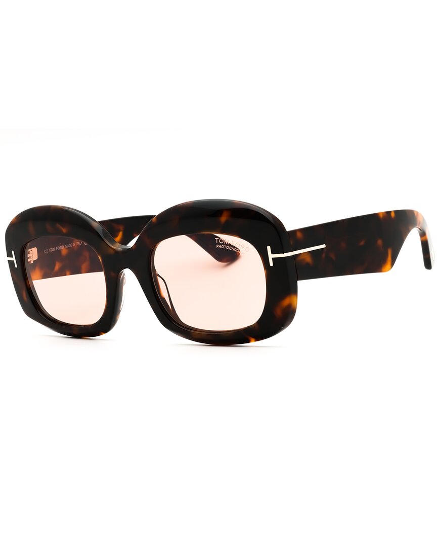 Tom Ford | Womens | Carmen-02 53mm Sunglasses | Havana | Violet Photochromic Lens