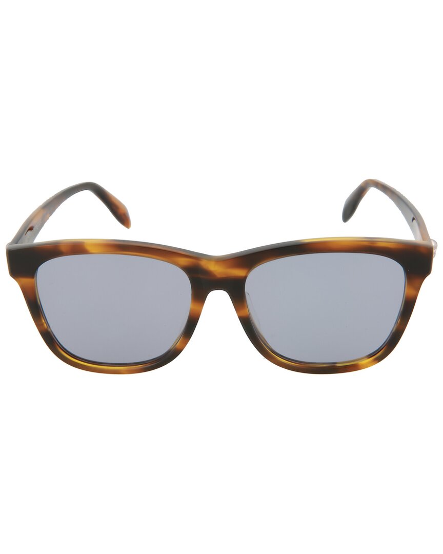 Alexander McQueen | Unisex | AM0158SA 56mm Sunglasses | Yellow/Blue | Blue Lens