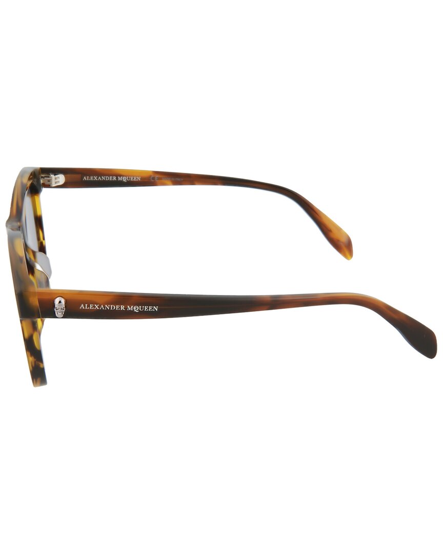 Alexander McQueen | Unisex | AM0158SA 56mm Sunglasses | Yellow/Blue | Blue Lens