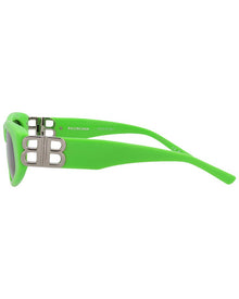 Balenciaga | Womens | BB0095S 53mm Sunglasses | Shiny Fluo Green | Grey Tinted Lens