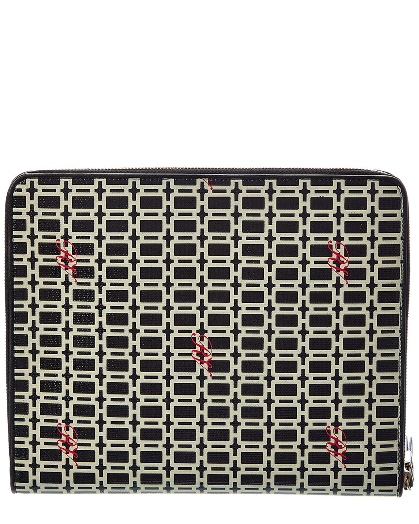 Roger Vivier | Womens | Coated Canvas & Leather iPad Case | Black