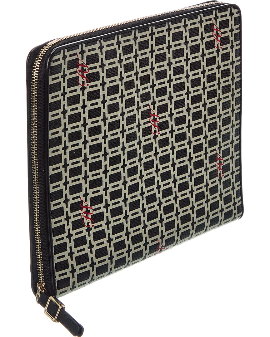 Roger Vivier | Womens | Coated Canvas & Leather iPad Case | Black