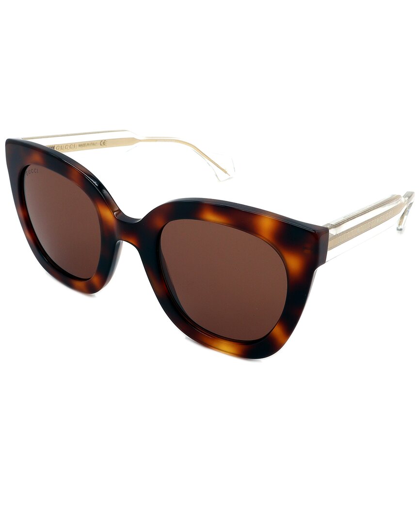 Gucci | Womens | GG0564S 51mm Sunglasses | Havana/Crystal/Brown | Brown Lens