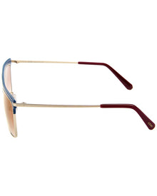 Loewe | Unisex | LW40006U 56mm Sunglasses | Gold/Blue Leather | Brown Gradient Lens