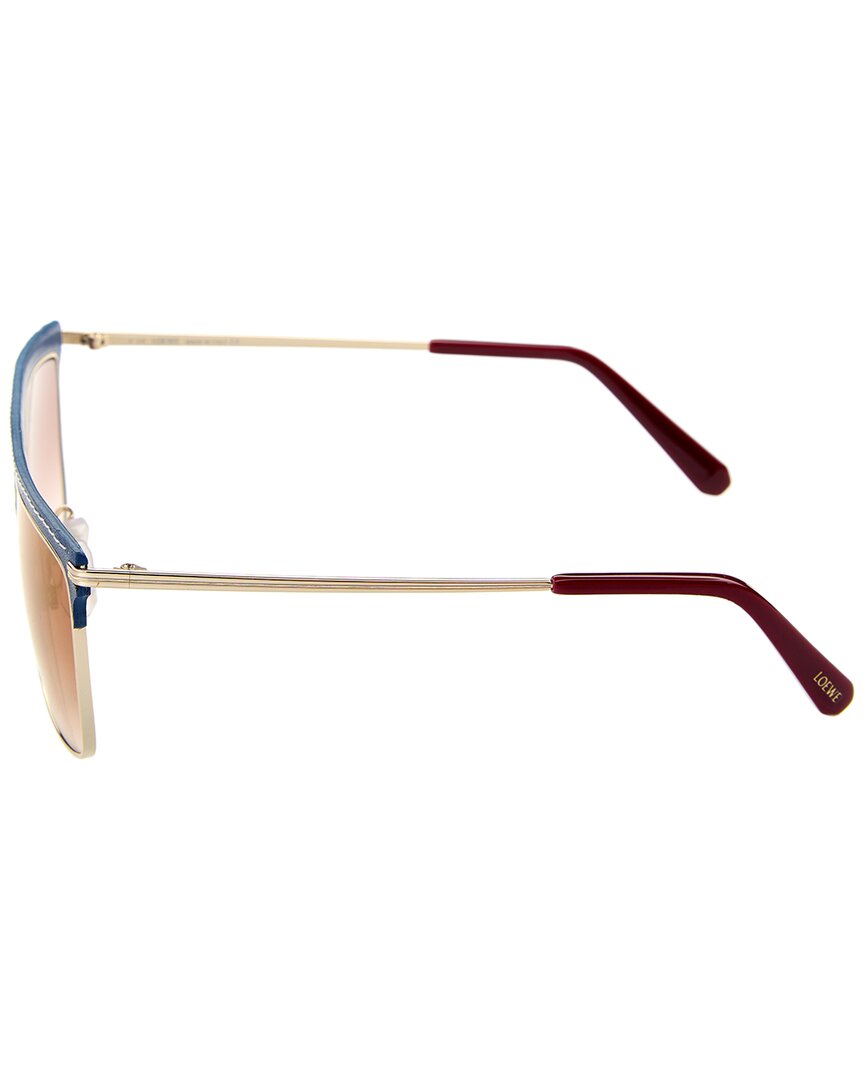 Loewe | Unisex | LW40006U 56mm Sunglasses | Gold/Blue Leather | Brown Gradient Lens