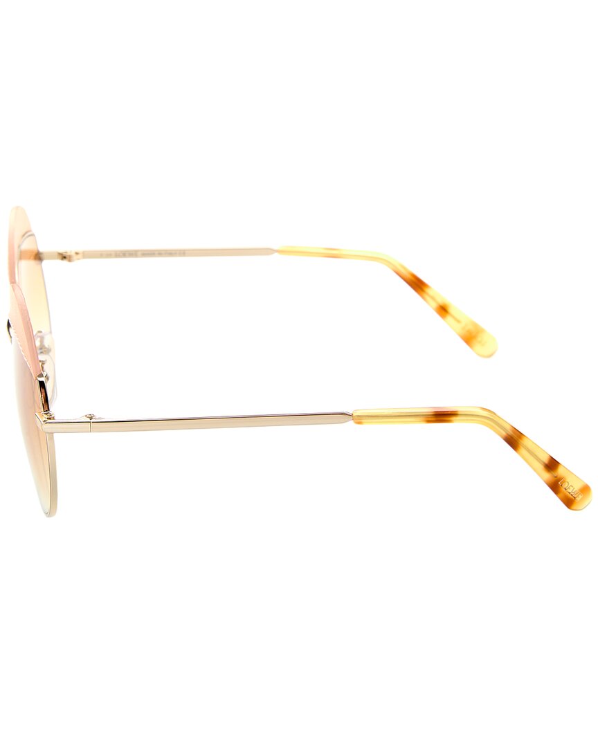 Loewe | Womens | LW40007U 56mm Sunglasses | Gold/Cream Leather | Gold Gradient Lens