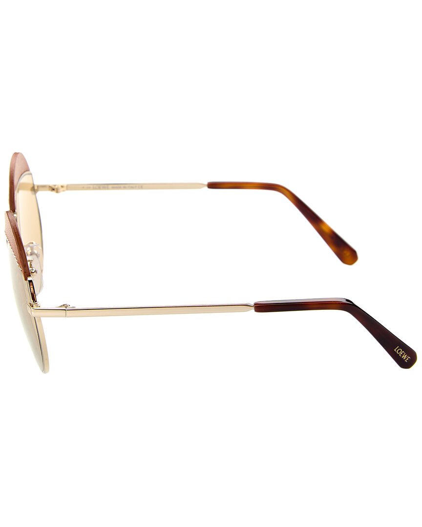 Loewe | Womens | LW40007U 56mm Sunglasses | Gold/Brown Leather | Brown Lens