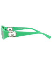 Gucci | Womens | GG1660S 54mm Sunglasses | Shiny Vivid Green | Green Lens