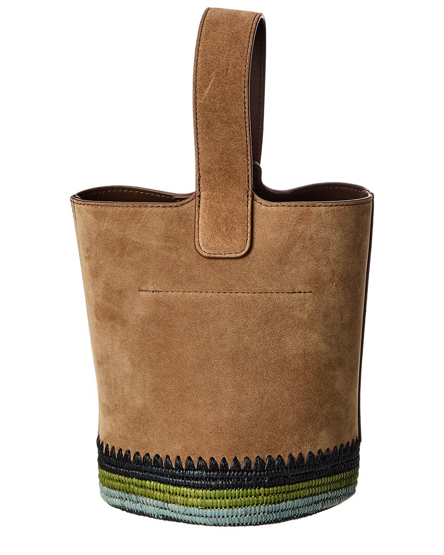Loewe | Womens | Pebble Mini Leather Bucket Bag | Brown