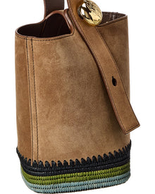 Loewe | Womens | Pebble Mini Leather Bucket Bag | Brown