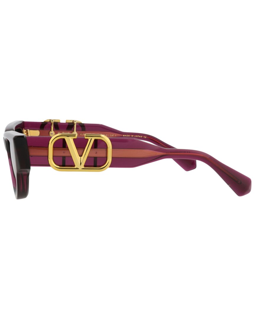 Valentino | Womens | VLS-103D50 50mm Sunglasses | Crystal Purple/Yellow Gold | Medium Grey Lens