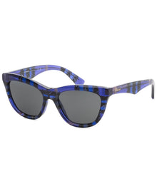 Burberry | Womens | 53mm Sunglasses | Check Violet | Dark Grey Lens