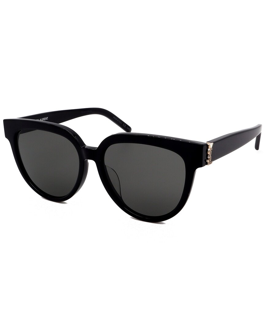 Saint Laurent | Womens | SLM28F 55mm Sunglasses | Black | Grey Lens