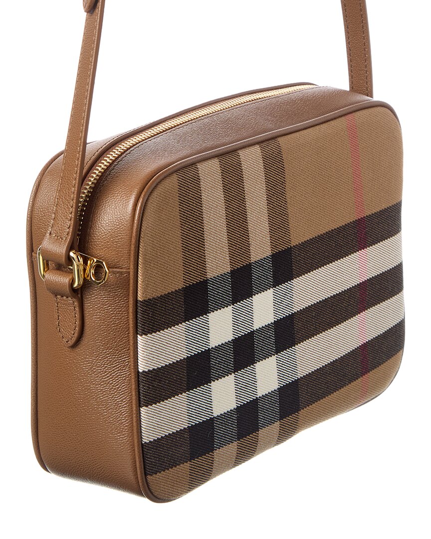 Burberry | Womens | Canvas & Leather Camera Bag | Brown