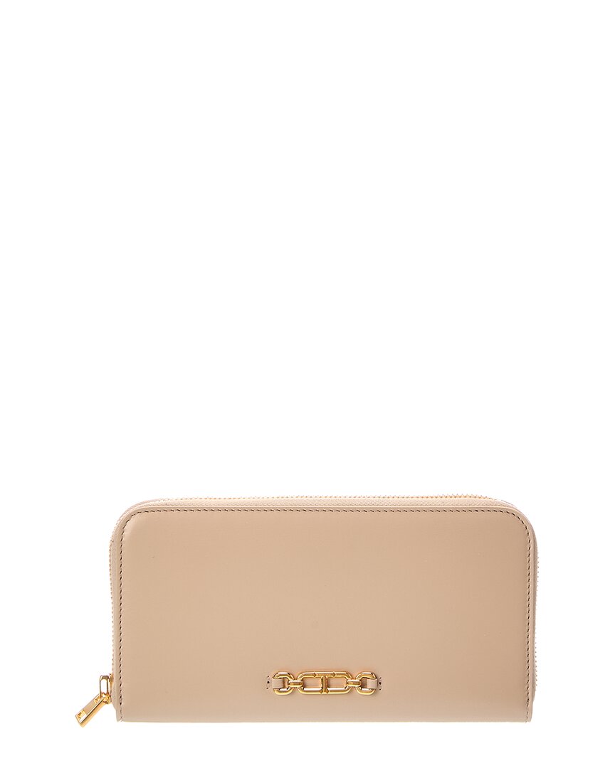 Tom Ford | Womens | Palmellato Leather Zip Around Wallet | Beige