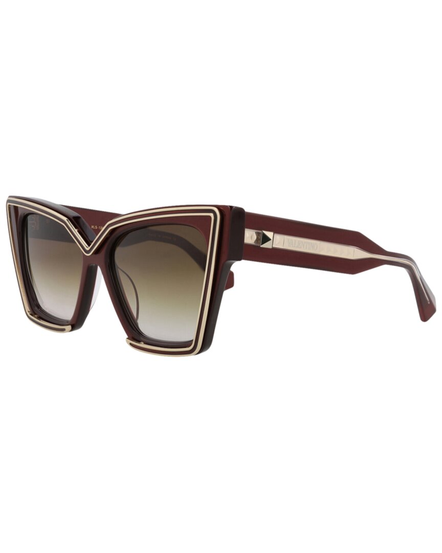 Valentino | Womens | VLS-126B54 54mm Sunglasses | Bordeaux | Brown Lens